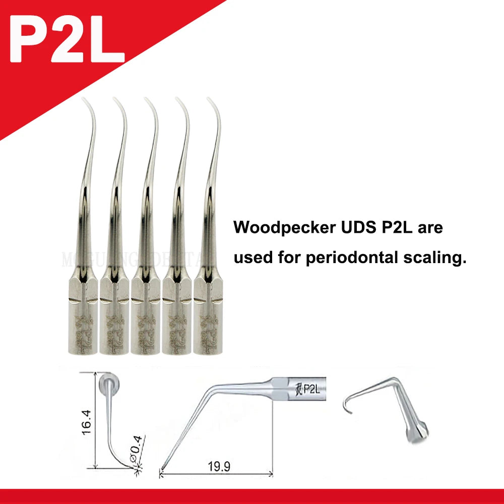 Dentistry Supplies & Equipment Woodpecker Ultrasonic Tips Periodontics (P2L set 5 pieces offers with sizes and details)