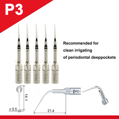 Dentistry Supplies & Equipment Woodpecker Ultrasonic Tips Periodontics (P3 set 5 pieces offers with sizes and details)