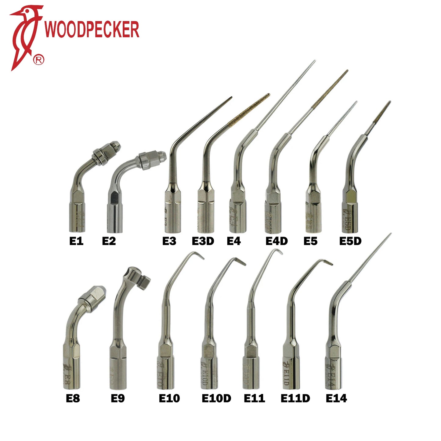 Dentistry Supplies & Equipment Woodpecker Ultrasonic Handpiece HW-5L 
Picture showpieces E1, E2, E3, E3D, E4, E4D, E5, E5D, E8, E9, E10, E10D, E11, E11D, E14