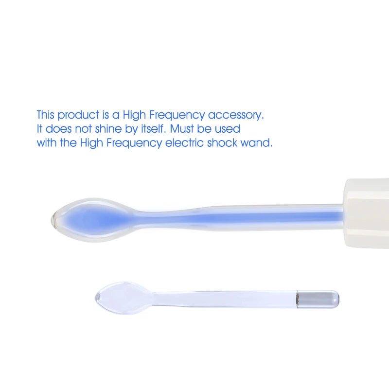 Jem Wellness Collection Facial Care Tool, Neon Argon Electrode Nozzle details of the Blue Tongue Tube Picture