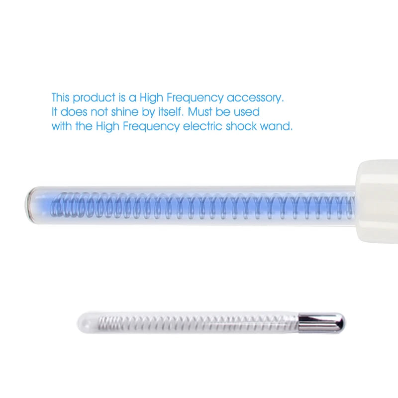 Jem Wellness Collection Facial Care Tool, Neon Argon Electrode Nozzle details of the Blue Straight Tube Picture