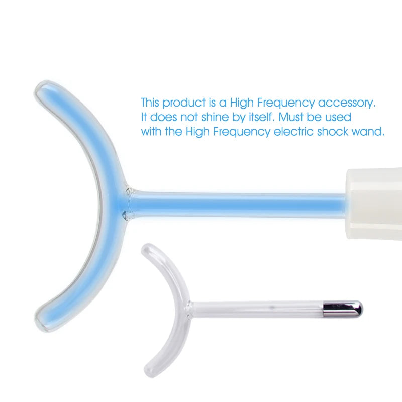 Jem Wellness Collection Facial Care Tool, Neon Argon Electrode Nozzle details of the Blue Y shape Tube Picture