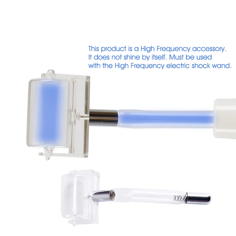 Jem Wellness Collection Facial Care Tool, Neon Argon Electrode Nozzle details of the Blue Roller Tube Picture