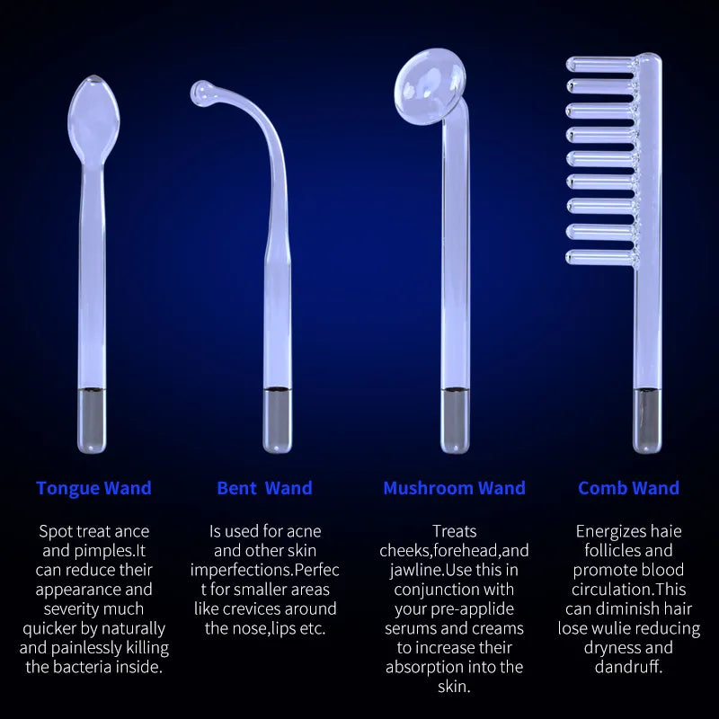 Jem Wellness Collection Facial Care Tool, Neon Argon Electrode Nozzle details of the Nozzle , Names and usage explanations Picture