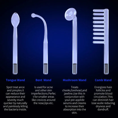 Jem Wellness Collection Facial Care Tool, Neon Argon Electrode Nozzle details of the Nozzle , Names and usage explanations Picture