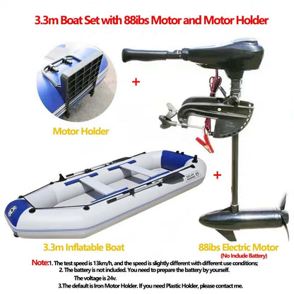 Fishing Supplies & Equipment, Fishing Inflatable Boat + Electric Motor (5 max)