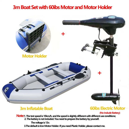 Fishing Supplies & Equipment, Fishing Inflatable Boat + Electric Motor (5 max)
