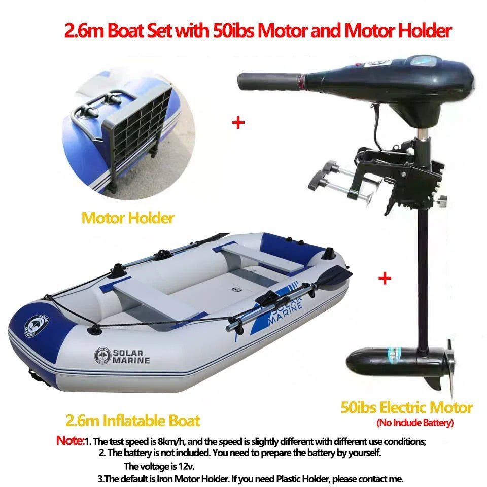 Fishing Supplies & Equipment, Fishing Inflatable Boat + Electric Motor (5 max)