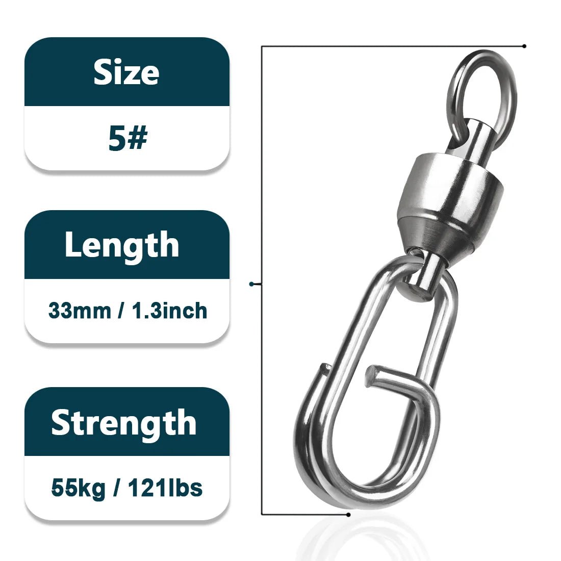 Fishing Supplies & Equipment, Heavy-Duty Stainless Snap Swivel for Fishing