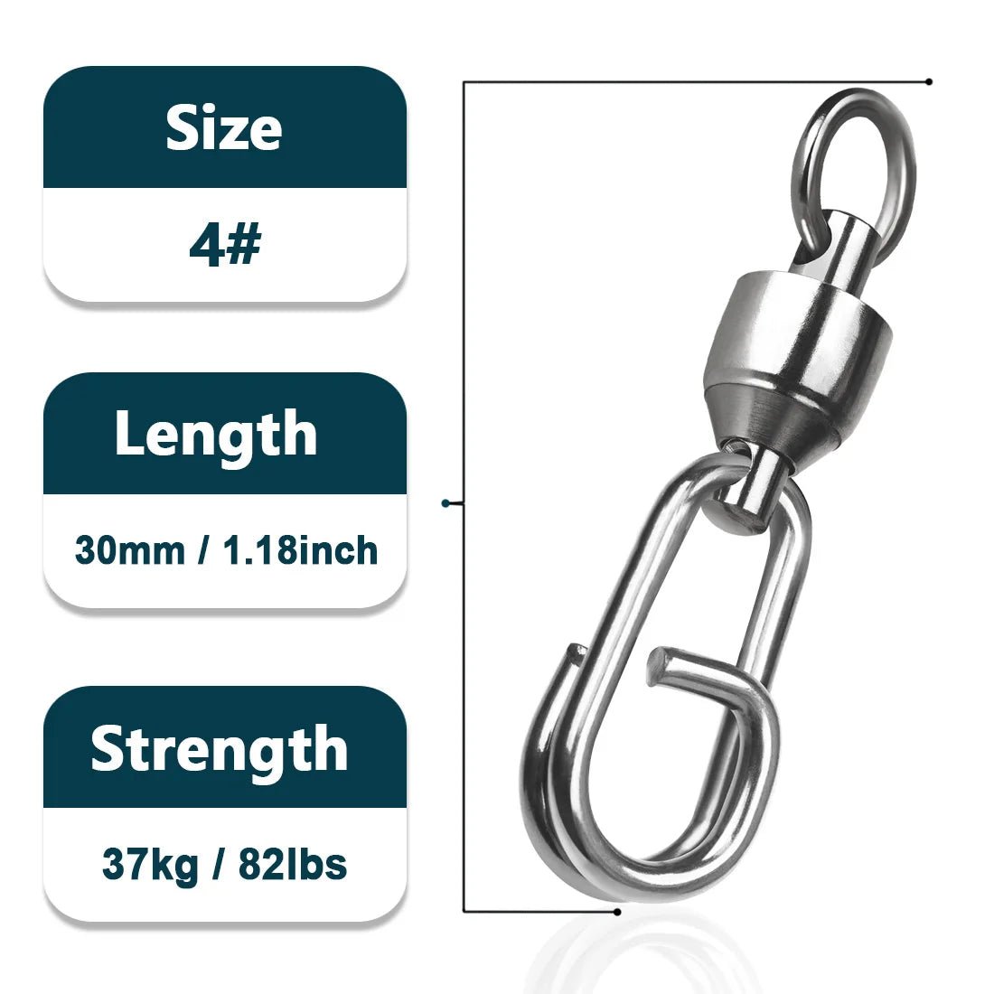 Fishing Supplies & Equipment, Heavy-Duty Stainless Snap Swivel for Fishing