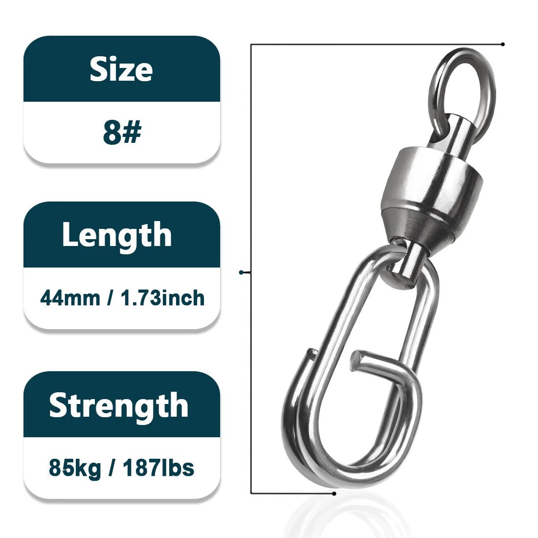 Fishing Supplies & Equipment, Heavy-Duty Stainless Snap Swivel for Fishing