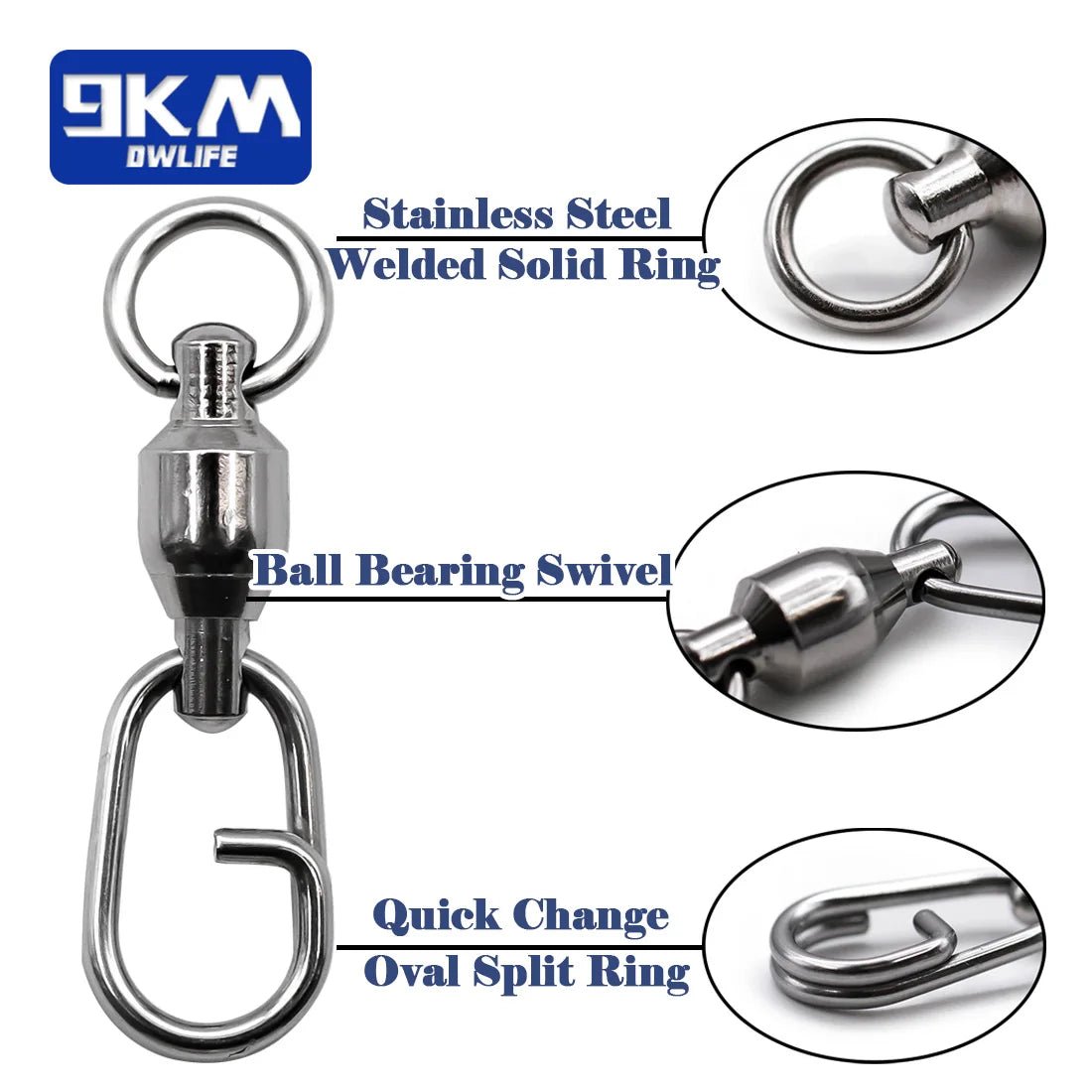 Fishing Supplies & Equipment, Heavy-Duty Stainless Snap Swivel for Fishing