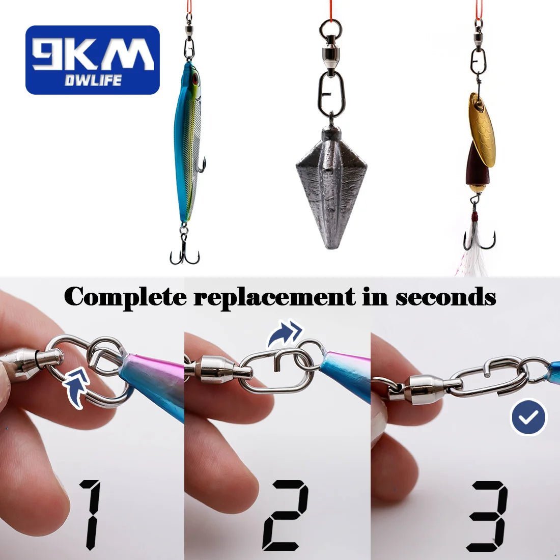 Fishing Supplies & Equipment, Heavy-Duty Stainless Snap Swivel for Fishing