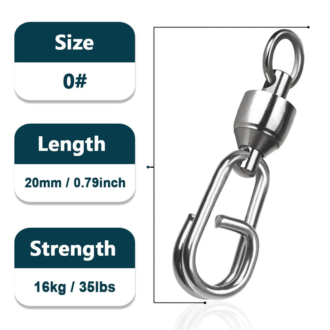 Fishing Supplies & Equipment, Heavy-Duty Stainless Snap Swivel for Fishing