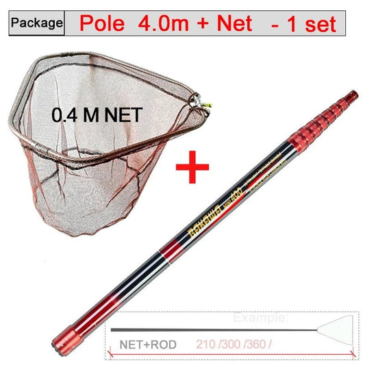 Fishing Supplies Equiipment Retractable Fishing Net, Carbon fibre 4 m Set