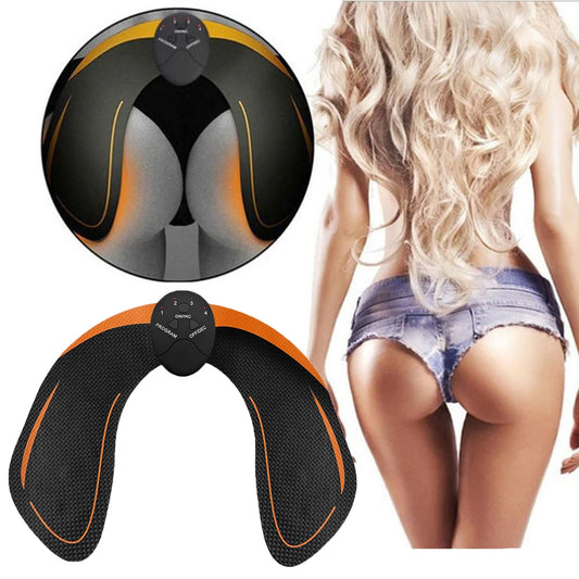 Fitness EMS Abdominal & Hips Electric Muscle Stimulator shown on the bump of a young blond lady