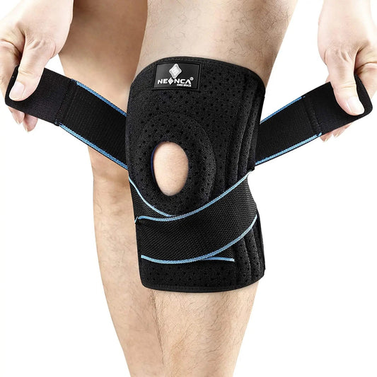 Fitness Running Knee Support Braces  (1 Piece as shown in the picture) Black-Blue Colour