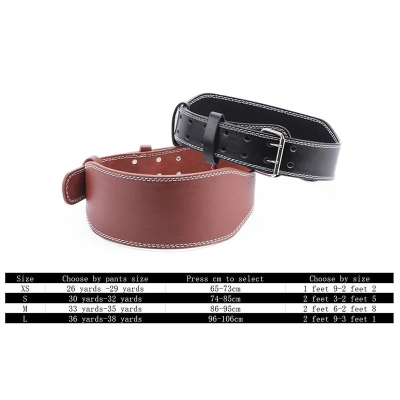 Fitness Weightlifting Faux Leather Waist Brace Belt Sizes
