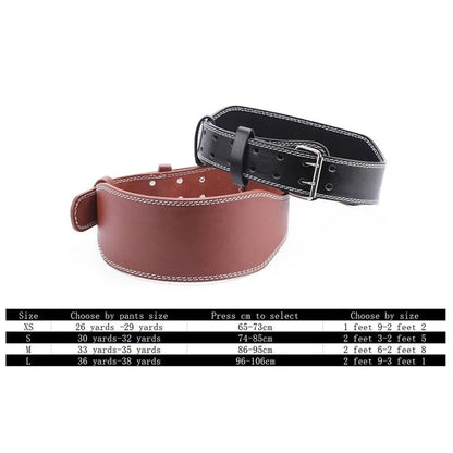 Fitness Weightlifting Faux Leather Waist Brace Belt Sizes