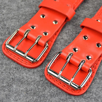 Fitness Weightlifting Faux Leather Waist Brace Belt Details