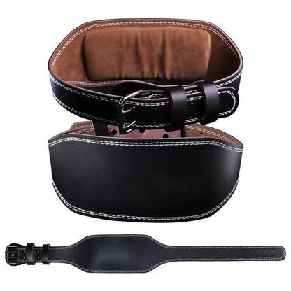 Fitness Weightlifting Faux Leather Waist Brace Belt Black Colour (1 piece, all views)