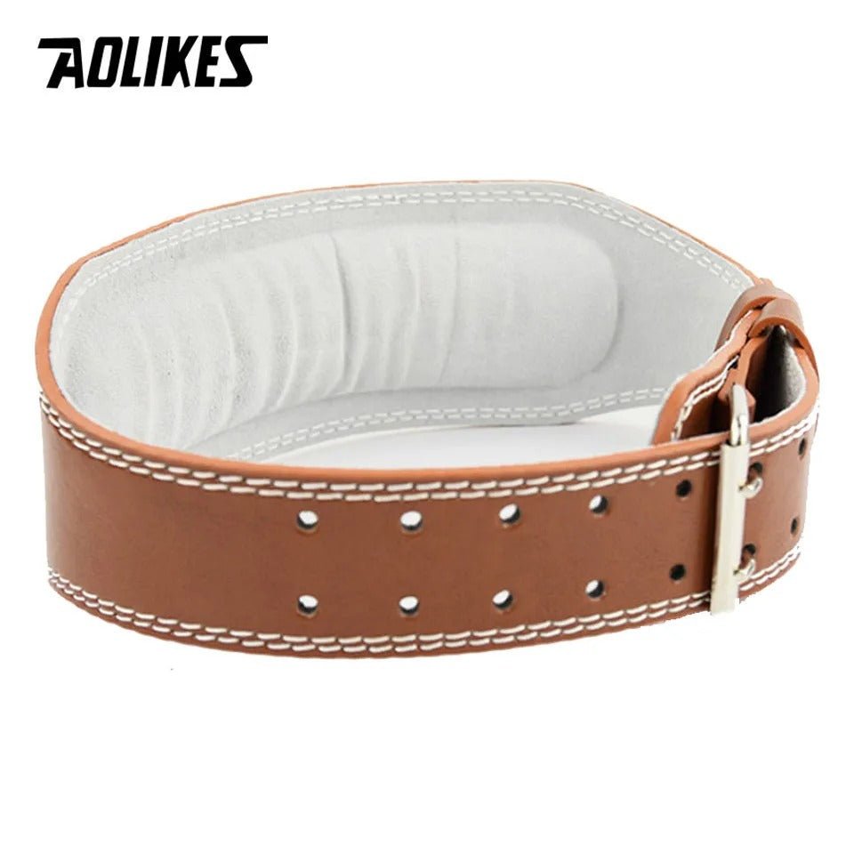Fitness Weightlifting Faux Leather Waist Brace Belt Brown Colour (1 piece, all views)