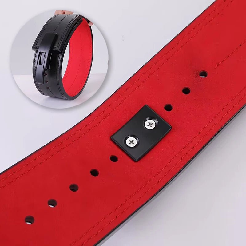 Fitness Weightlifting Leather Waist Belt Black Colour Details