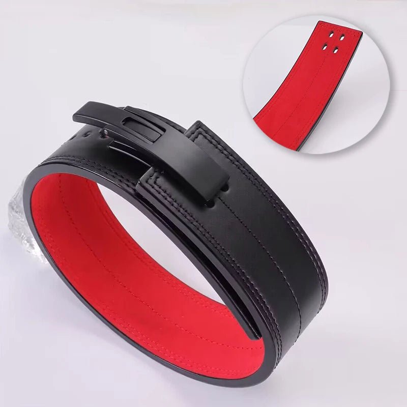 Fitness Weightlifting Leather Waist Belt Black Colour Details