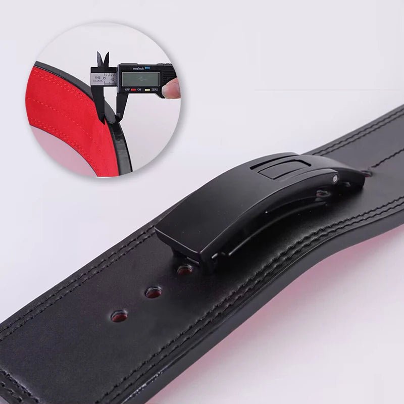 Fitness Weightlifting Leather Waist Belt Black Colour Details