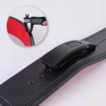 Fitness Weightlifting Leather Waist Belt Black Colour Details
