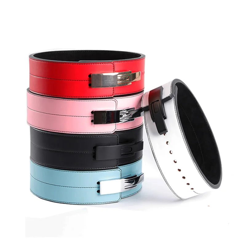 Fitness Weightlifting Leather Waist Belt - all Colour offers shown (Black, pink, blue, white)