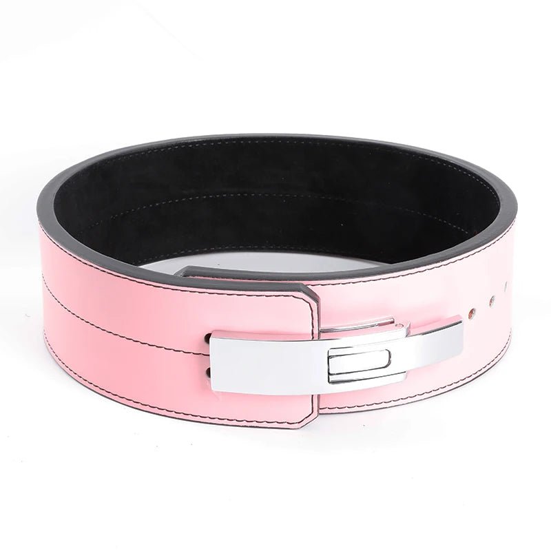 Fitness Weightlifting Leather Waist Belt Pink Colour shown