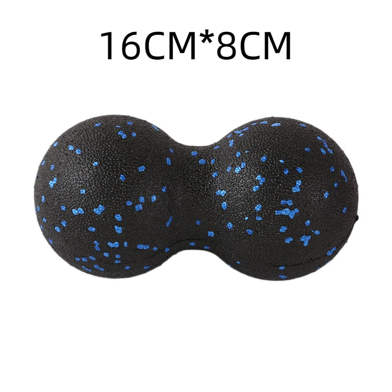 Fun Fitness Roller: Yoga & Massage Ball for Back, Foot, and Spine Exercises  Mixed Black and Blue Colour 16 cm x 8 cm dia.