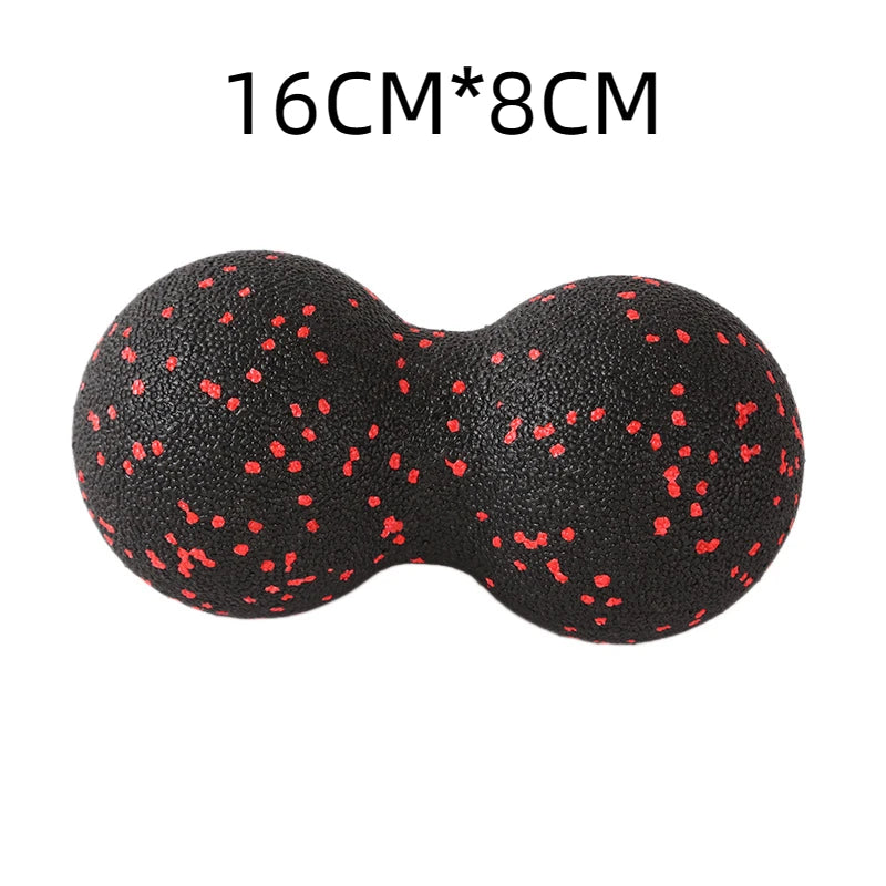 Fun Fitness Roller: Yoga & Massage Ball for Back, Foot, and Spine Exercises  Mixed Black and Red Colour 16 cm x 8 cm dia.