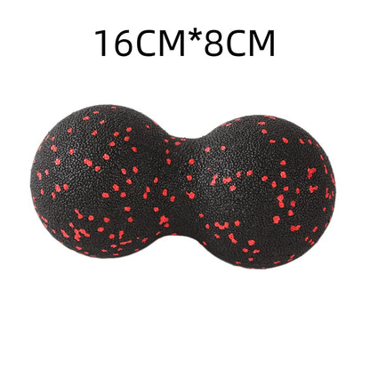 Fun Fitness Roller: Yoga & Massage Ball for Back, Foot, and Spine Exercises  Mixed Black and Red Colour 16 cm x 8 cm dia.