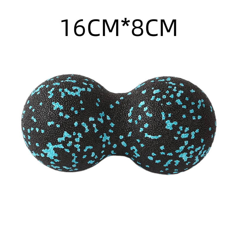 Fun Fitness Roller: Yoga & Massage Ball for Back, Foot, and Spine Exercises Mixed Black and Blue Colour 16 cm x 8 cm diameter