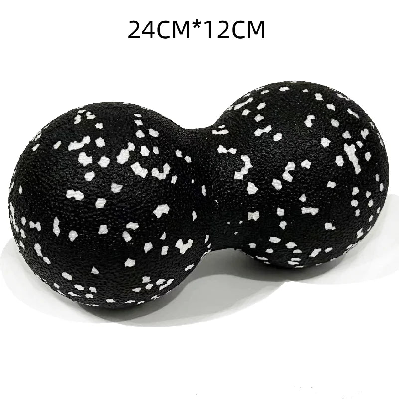 Fun Fitness Roller: Yoga & Massage Ball for Back, Foot, and Spine Exercises Mixed Black and White Colour 24 cm x 12 cm dia.