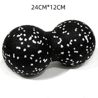Fun Fitness Roller: Yoga & Massage Ball for Back, Foot, and Spine Exercises Mixed Black and White Colour 24 cm x 12 cm dia.