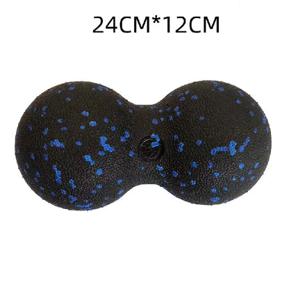 Fun Fitness Roller: Yoga & Massage Ball for Back, Foot, and Spine Exercises  Mixed Black and Blue Colour 24 cm x 12 cm dia.