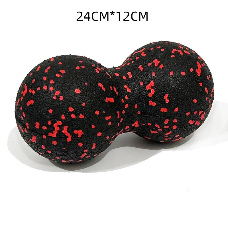 Fun Fitness Roller: Yoga & Massage Ball for Back, Foot, and Spine Exercises Mixed Black and Red Colour 24 cm x 12 cm dia.
