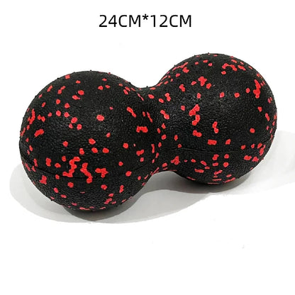 Fun Fitness Roller: Yoga & Massage Ball for Back, Foot, and Spine Exercises Mixed Black and Red Colour 24 cm x 12 cm dia.