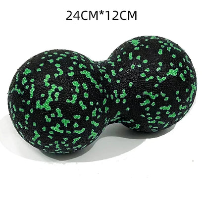 Fun Fitness Roller: Yoga & Massage Ball for Back, Foot, and Spine Exercises Mixed Black and Green Colour 24 cm x 12 cm dia.
