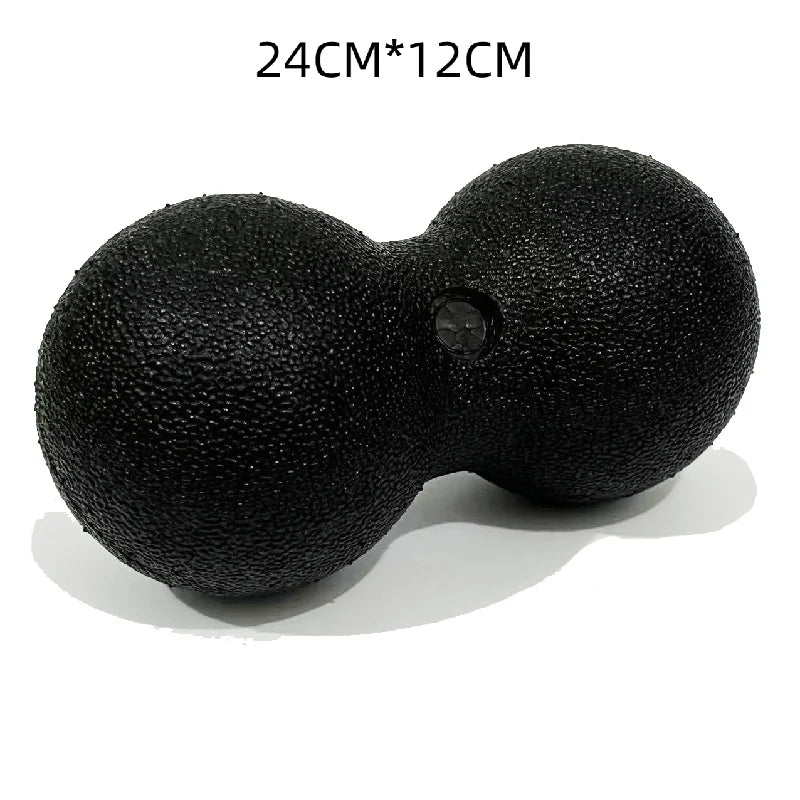Fun Fitness Roller: Yoga & Massage Ball for Back, Foot, and Spine Exercises Mixed Black Colour 24 cm x 12 cm diameter.