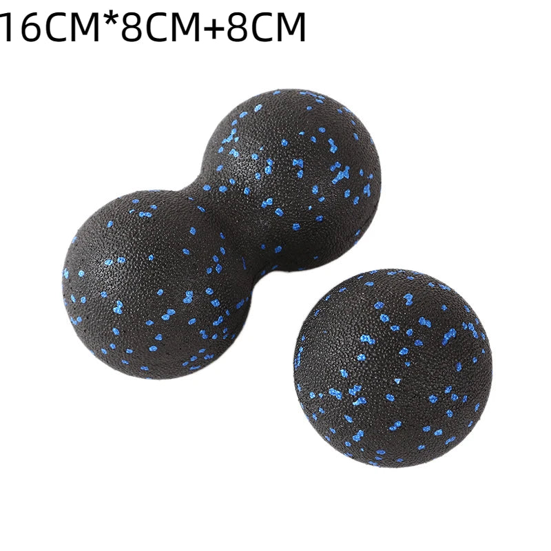 Fun Fitness Roller: Yoga & Massage Ball for Back, Foot, and Spine Exercises - Mixed Black and Blue Colour 16 cm x 8 cm