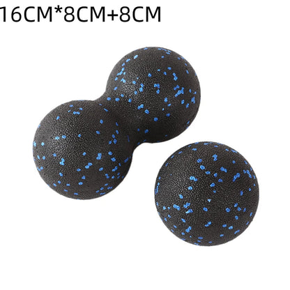 Fun Fitness Roller: Yoga & Massage Ball for Back, Foot, and Spine Exercises - Mixed Black and Blue Colour 16 cm x 8 cm