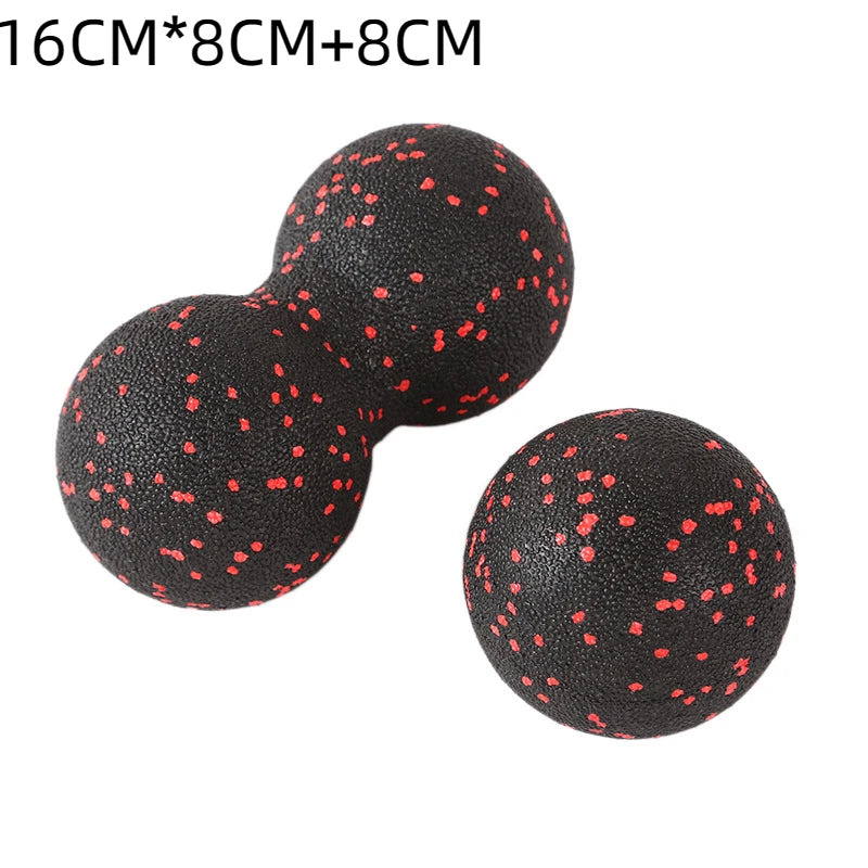 Fun Fitness Roller: Yoga & Massage Ball for Back, Foot, and Spine Exercises Mixed Black and Red Colour 16 cm x 8 cm
