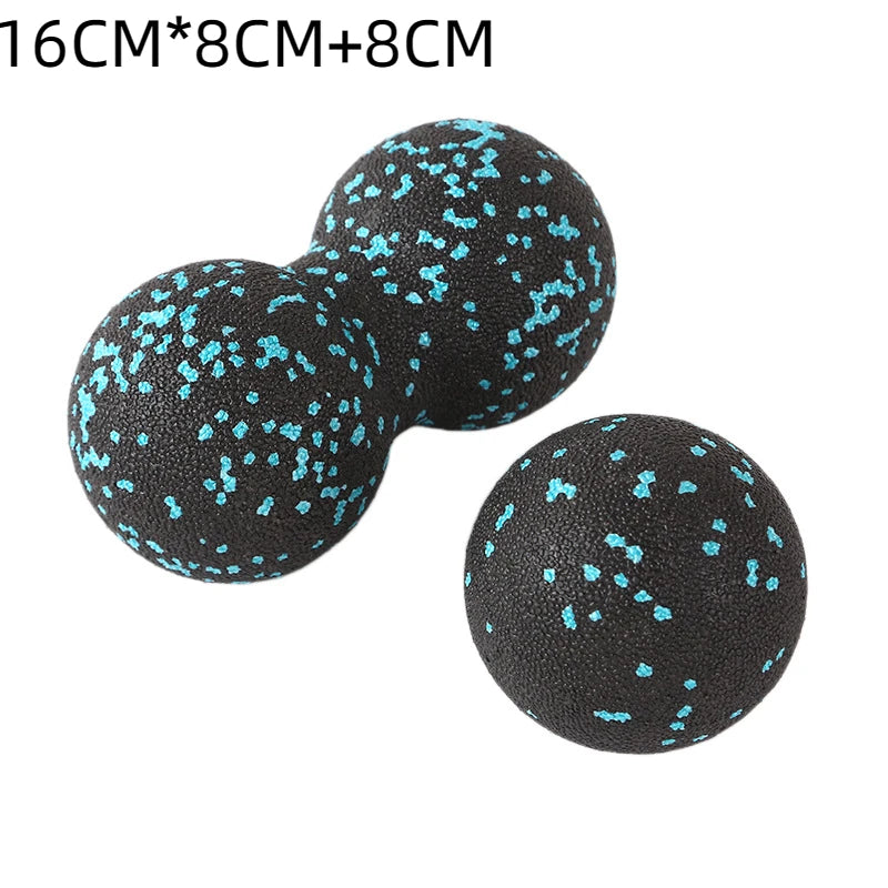 Fun Fitness Roller: Yoga & Massage Ball for Back, Foot, and Spine Exercises - Mixed Black and Green Colour 16 cm x 8 cm