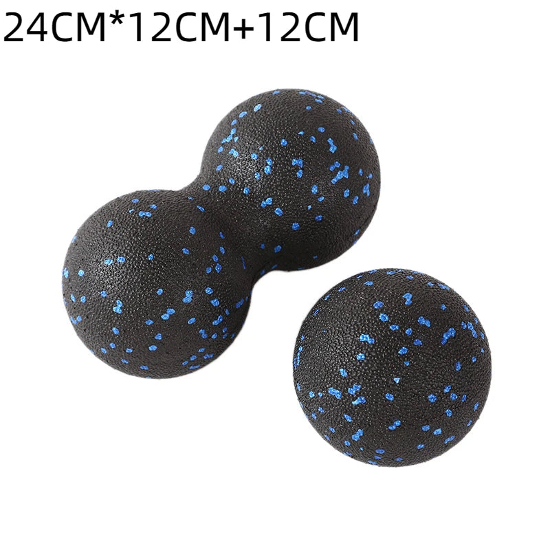 Fun Fitness Roller: Yoga & Massage Ball for Back, Foot, and Spine Exercises Mixed Black and Blue Colour 24 cm x 12 cm