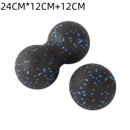 Fun Fitness Roller: Yoga & Massage Ball for Back, Foot, and Spine Exercises Mixed Black and Blue Colour 24 cm x 12 cm