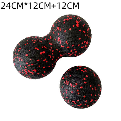 Fun Fitness Roller: Yoga & Massage Ball for Back, Foot, and Spine Exercises - Mixed Black and red Colour 24 cm x 12 cm